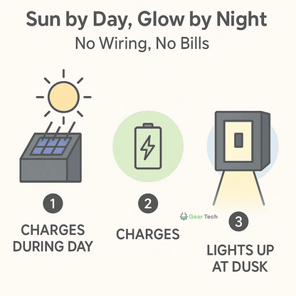 Skorter | Wireless LED Solar Wall Lights - Outdoor Garden Lighting for Pathways & Patios, Energy-Efficient & Weather-Resistant