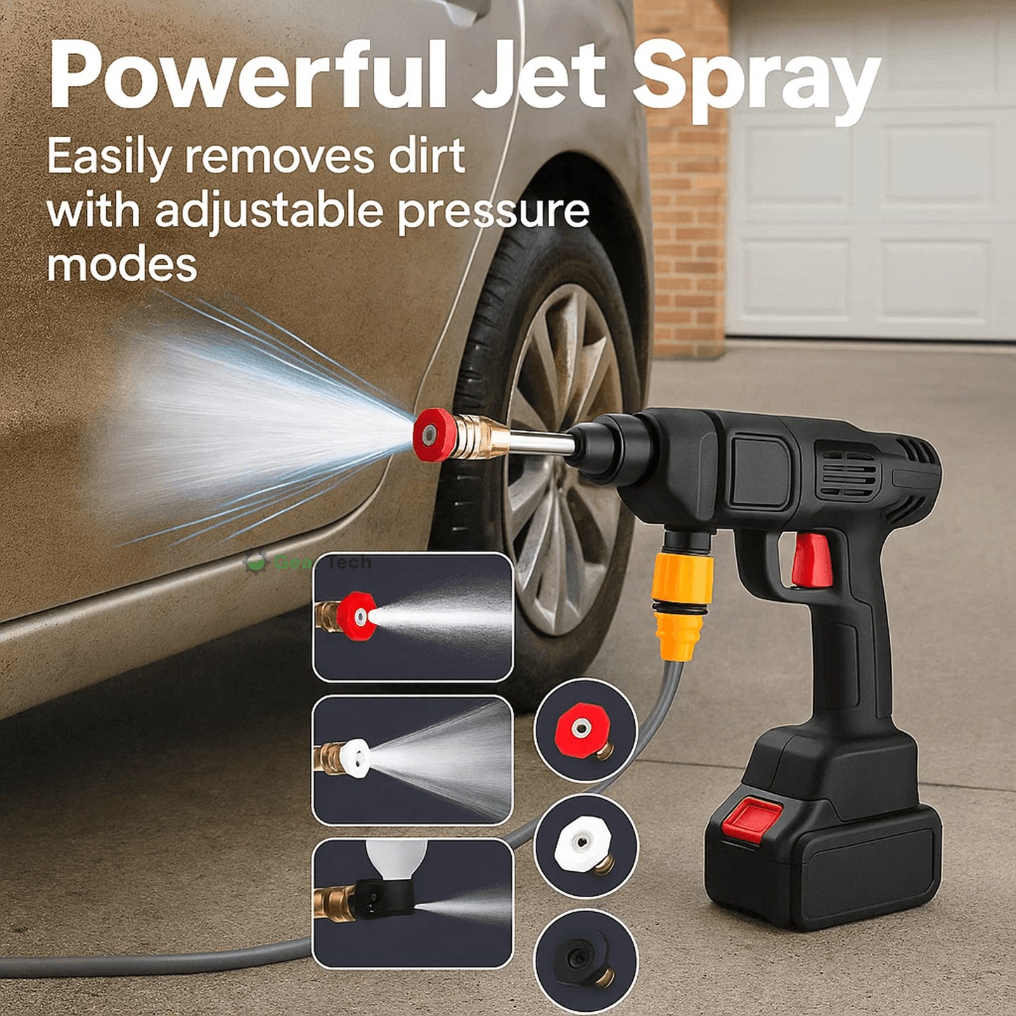 Skorter | Cordless Portable High Pressure Spray Water Gun Set | Ideal for Cleaning Cars, Patios & Garden Furniture