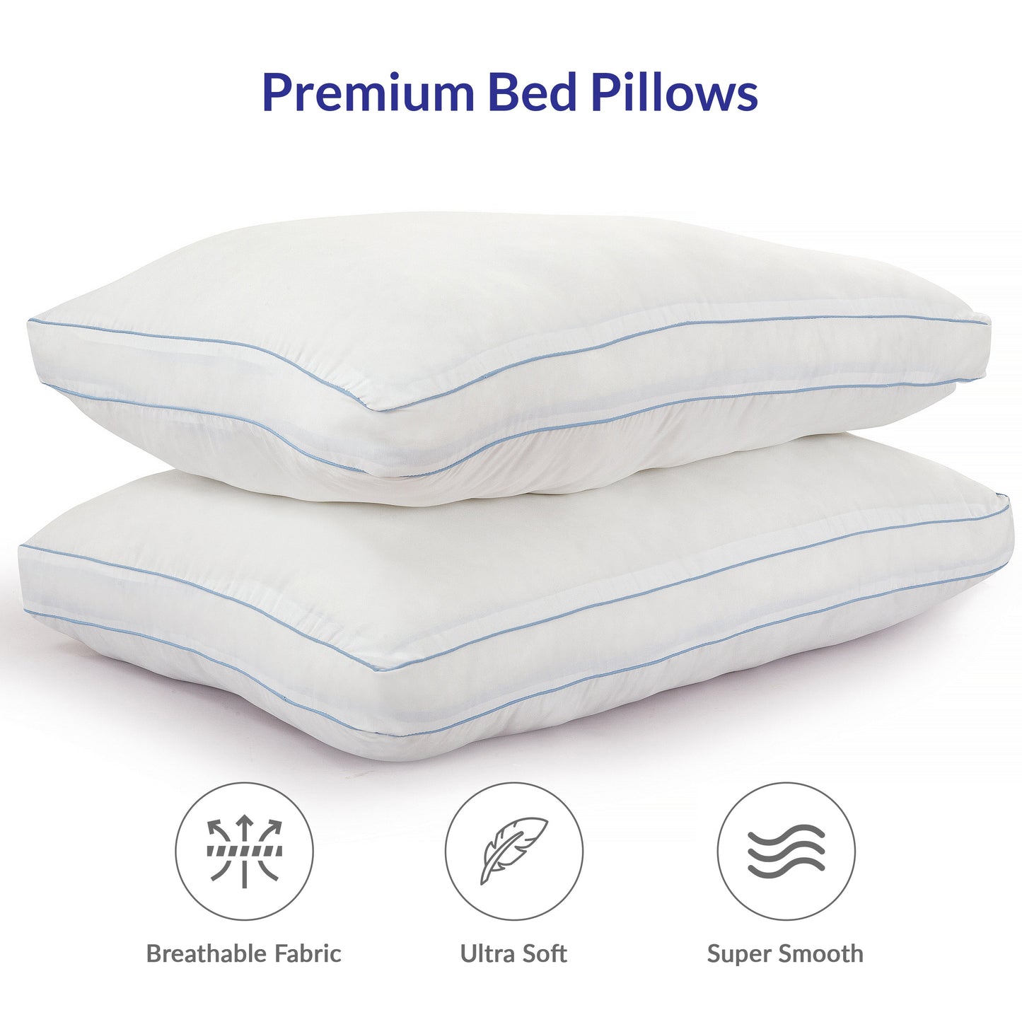 Skorter | 2-Pack: Royale Linens Gusseted Pillows Soft Hotel Quality