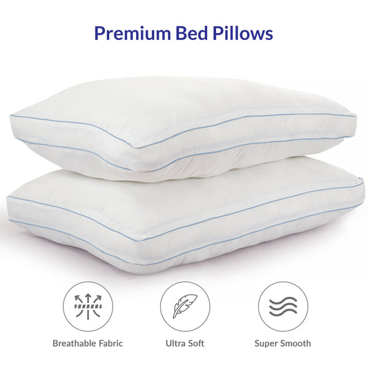 Skorter | 2-Pack: Royale Linens Gusseted Pillows Soft Hotel Quality