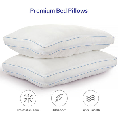 Skorter | 2-Pack: Royale Linens Gusseted Pillows Soft Hotel Quality