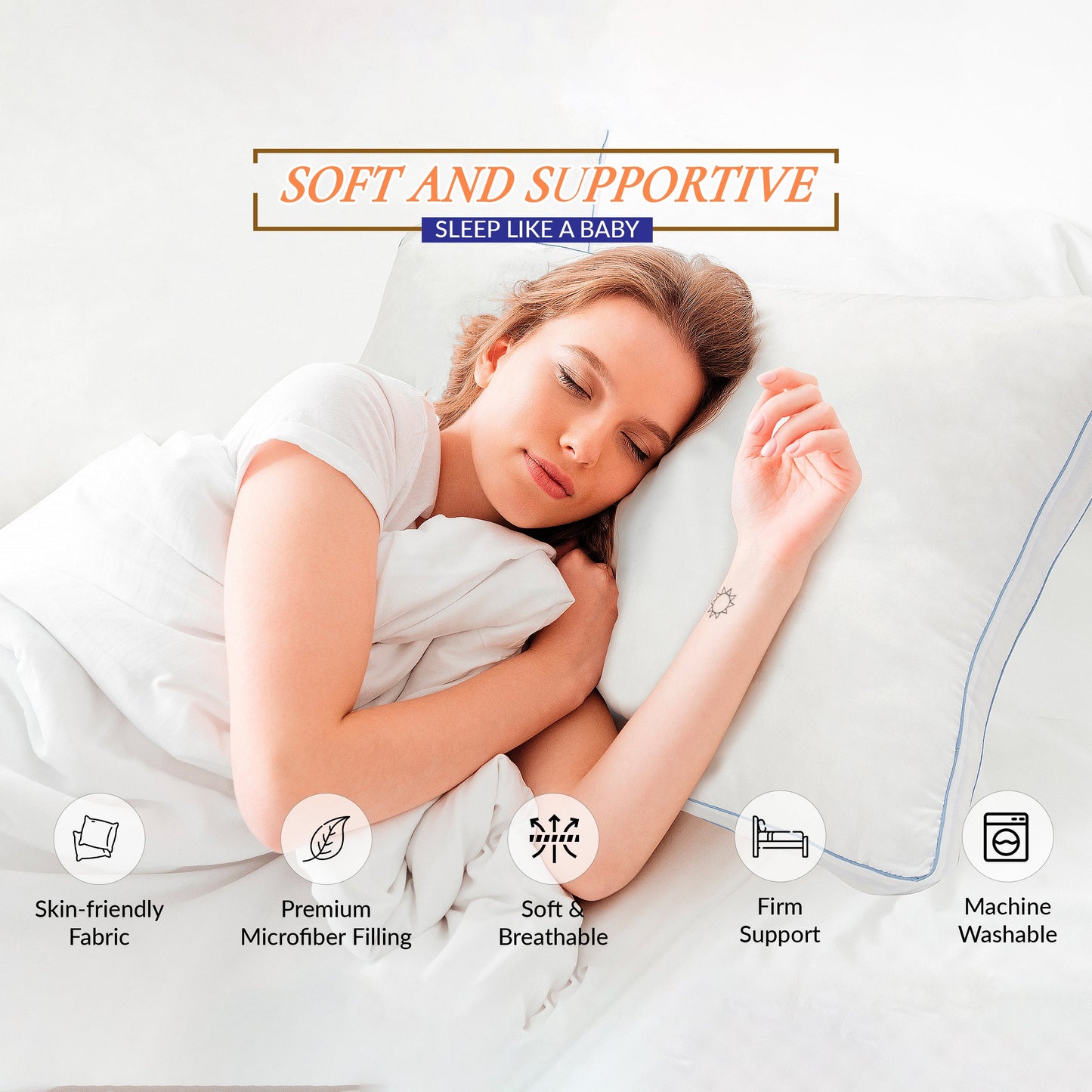 Skorter | 2-Pack: Royale Linens Gusseted Pillows Soft Hotel Quality