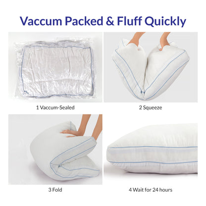 Skorter | 2-Pack: Royale Linens Gusseted Pillows Soft Hotel Quality