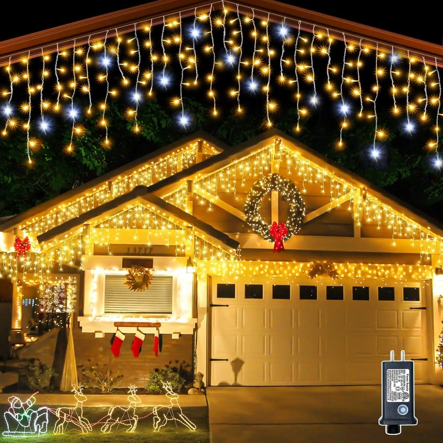 Skorter | GlowCurtain LED String Lights | Outdoor Lighting for Parties | Warm White | Perfect Decoration for Events