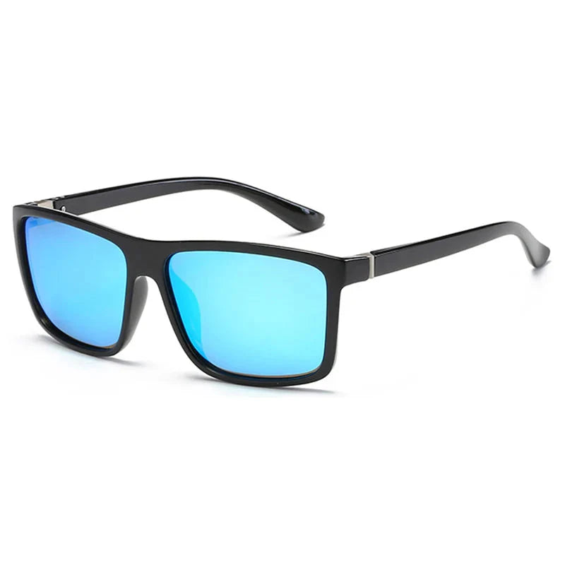 Skorter | Black Square Polarized Sunglasses UV400 Mirror Blue Anti-Glare Driving Shades Unisex
