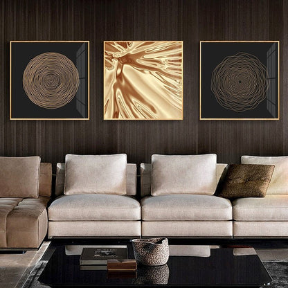 Skorter | Abstract Nordic Golden Canvas