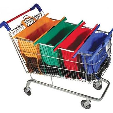 Skorter | EcoSmart Shopping Cart Trolley Bags (Set of 4) | Reusable Grocery Organiser System