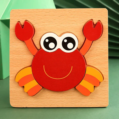 Skorter | 3D Wood Cartoon Animal & Traffic Puzzle – Early Childhood Learning Toy