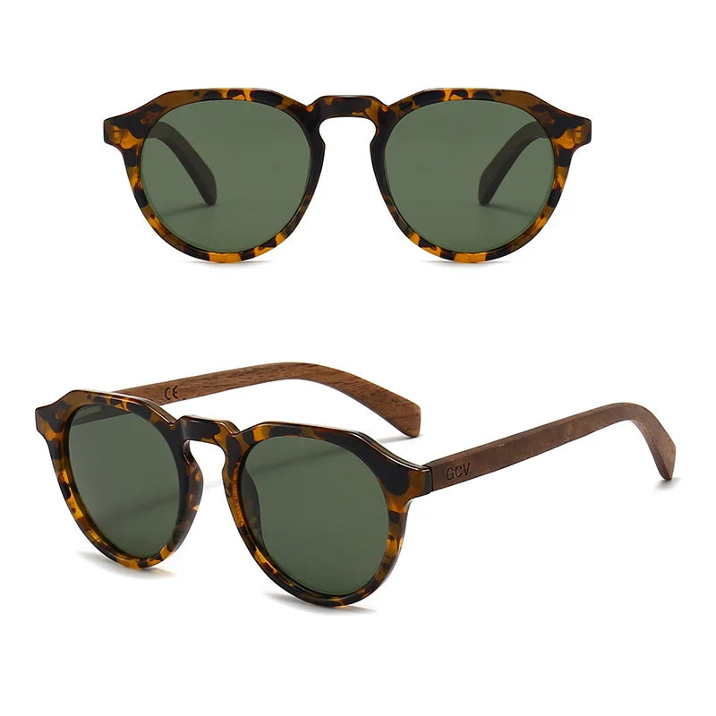 Skorter | Ultralight Polarized Sunglasses Wood Hawksbill Leopard Frames