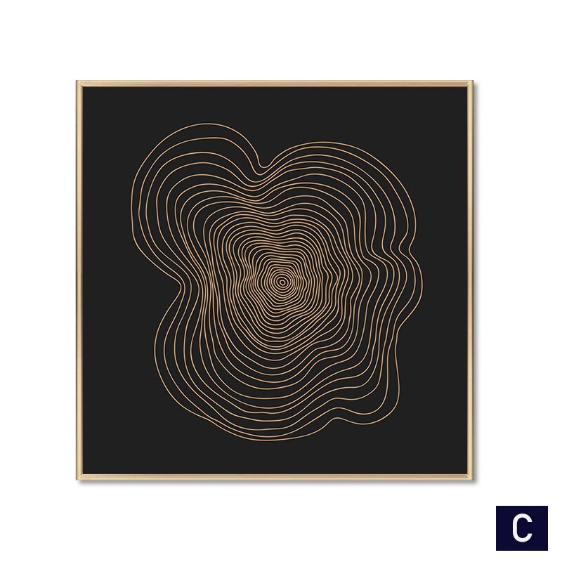 Skorter | Abstract Nordic Golden Canvas