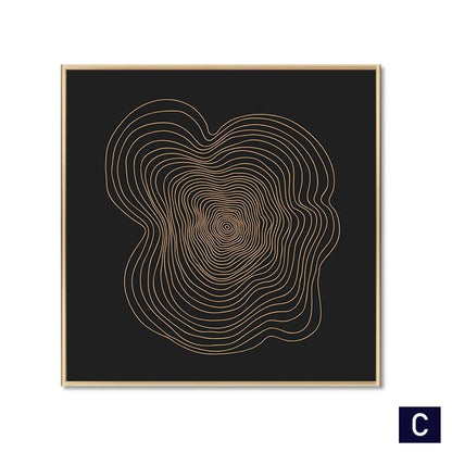 Skorter | Abstract Nordic Golden Canvas
