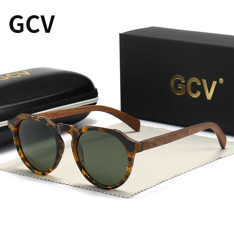 Skorter | Ultralight Polarized Sunglasses Wood Hawksbill Leopard Frames