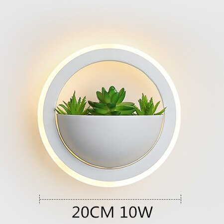 Skorter | Circle Wall Lamp with Artificial Plant