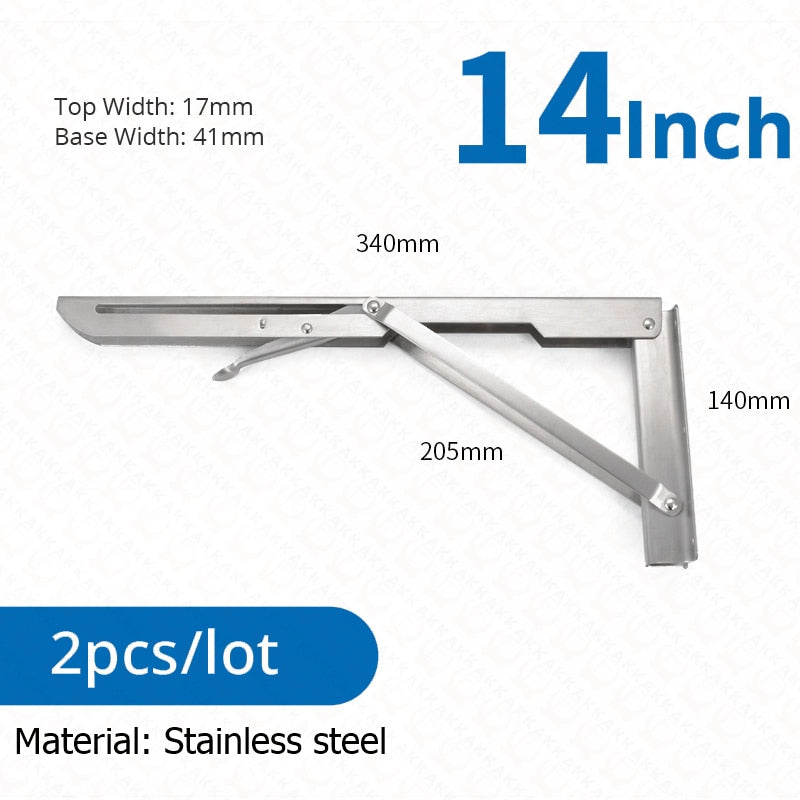 Skorter | 2-piece set collapsible shelf brackets, heavy-duty, made of stainless steel for tables, motorhomes and space-saving