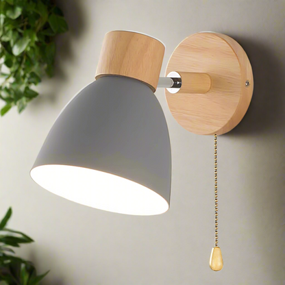 Skorter | Modern Scandinavian pendant lamp in wood with switch