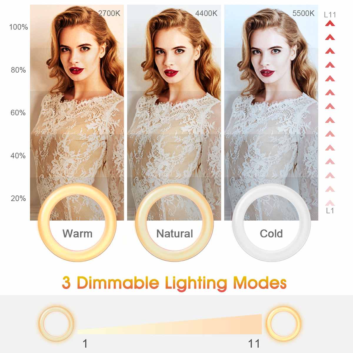 Skorter |-In-1 LED Ring Light Stand Clipon