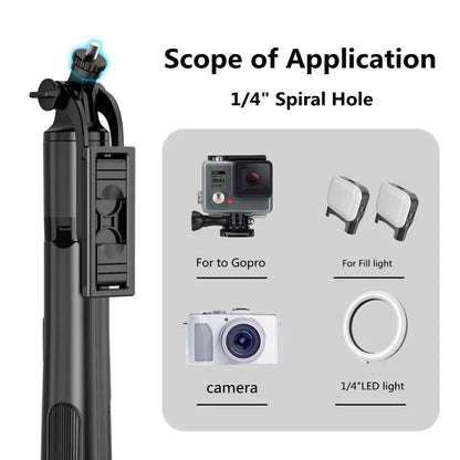 Skorter | Foldable Wireless Selfie Stick Tripod Monopod with Fill Light