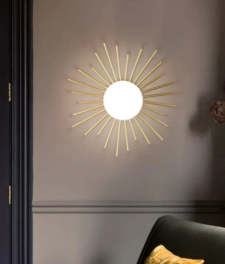 Skorter | HaloBeam – Elegant Glass and Iron Wall Lamp for Classic Touch