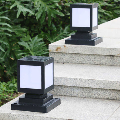 Skorter | Solar LED garden lantern in square design – decorative outdoor lighting for paths and terrace