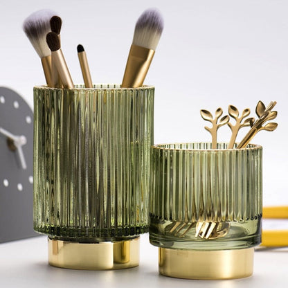 Skorter | Elise Gold Foil Glass Makeup Halter & Organizer