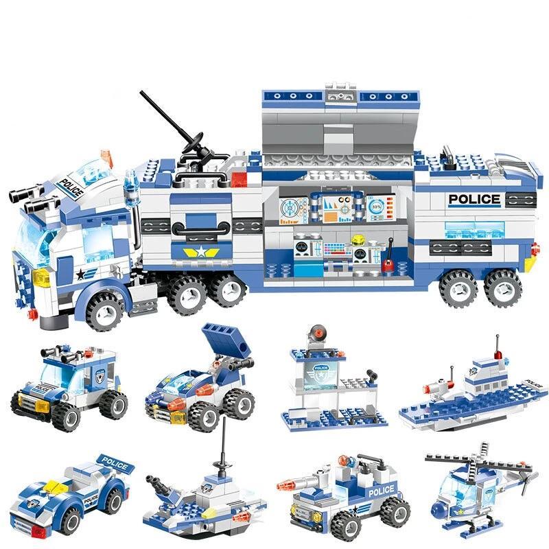 Skorter | 8 IN 1 City Police Truck Station Building Block Series SWAT Toy Gift For Kids