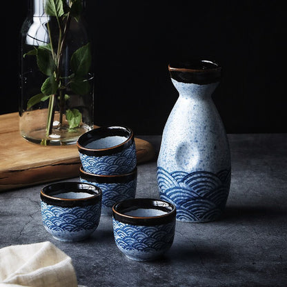 Skorter | Sake wine in Japanese style, warm Chinese wine set, home ceramic sake wine set for ladies