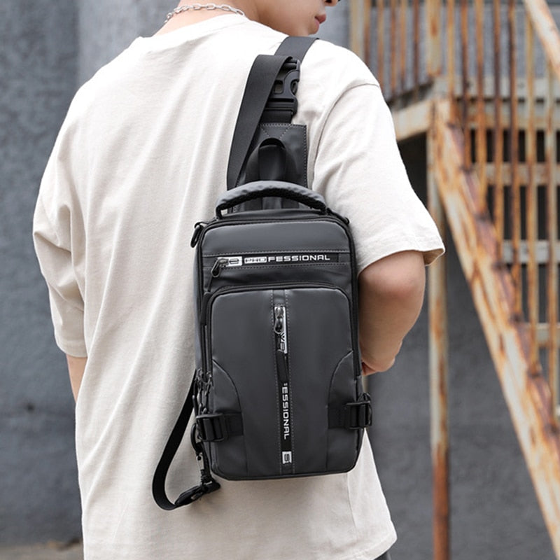 Skorter | Waterproof Oxford Crossbody Bag, Anti-Theft Sling Bag, USB Charging & Multi-Pocket Design