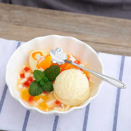 Skorter | 8-piece stainless steel teaspoon set with flower design