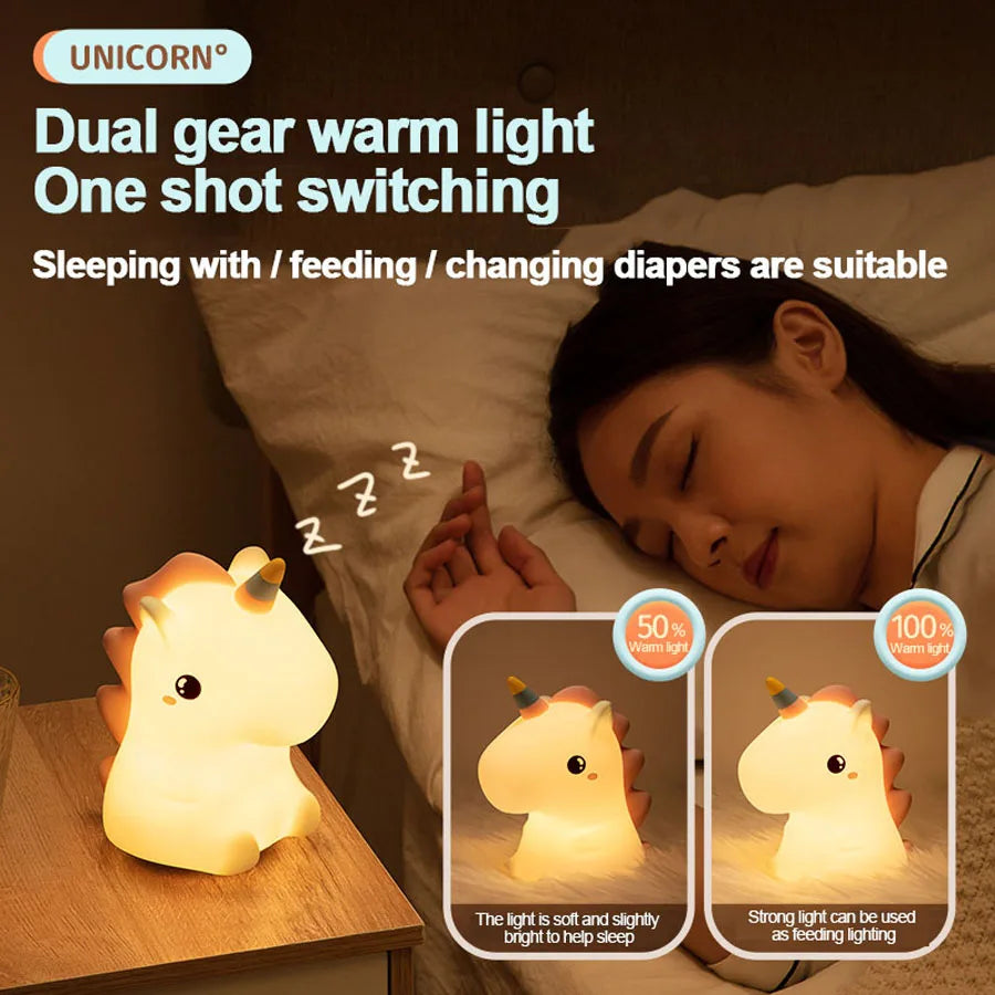 Skorter | Unicorn LED Night Light - USB Rechargeable Silicone Lamp