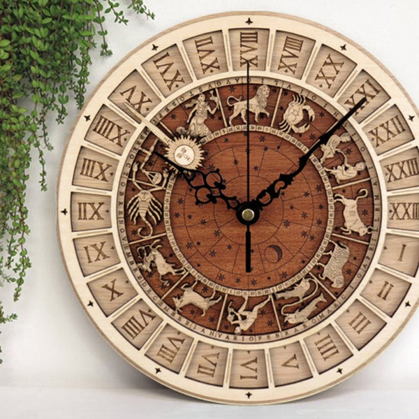 Skørter | 12 Constellations Wooden Wall Clock