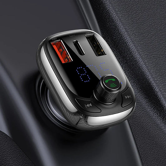 Skorter | Bluetooth 5.0 FM Transmitter Car Kit with 5A Quick Charger and MP3 Player