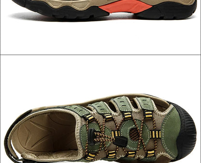 Skorter | Summer Men's Outdoor Sandals Beach Shoes Genuine Leather Trekking Hiking