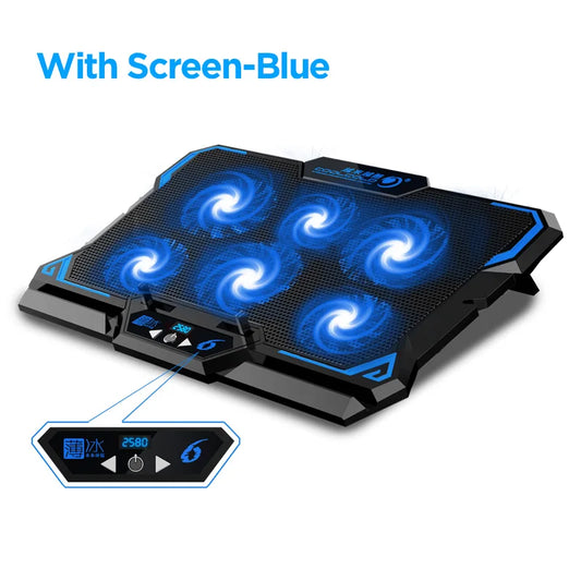 Skorter | 17-Inch Gaming Laptop Cooler with LED - 6 Fans