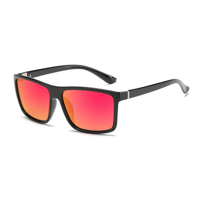 Skorter | Black Square Polarized Sunglasses UV400 Mirror Blue Anti-Glare Driving Shades Unisex