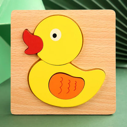 Skorter | 3D Wood Cartoon Animal & Traffic Puzzle – Early Childhood Learning Toy
