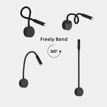 Skorter | Modern flexibel LED-läsvägglampa med strömbrytare för sovrum och arbetsrum - 1W/3W