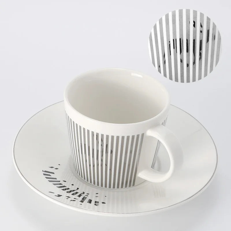 Skorter | Creative dynamic SLR cup Leopard anamorphic zebra cup Luycho coffee tea cup set with coaster 90ml-225ml