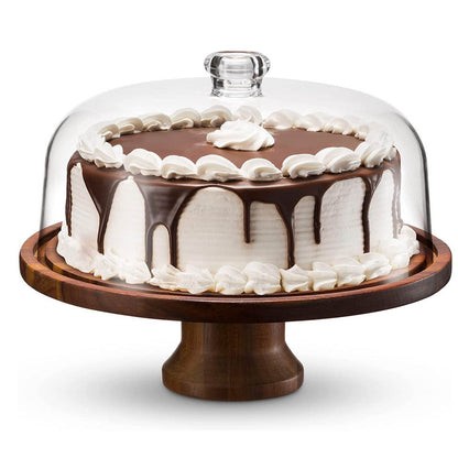 Skorter | Cake Stand Cake Plate Serving Platter, Acacia Wood