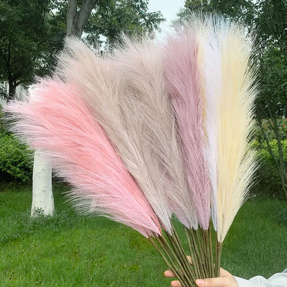 Skorter | 5 pieces 100 cm Artificial Pampas Grass Dried Flower Bouquet Wedding Party Decoration Home Room DIY Artificial Plants Decoration Supplies