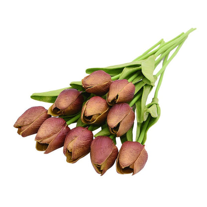 Skorter | Artificial Flower Bouquet with Tulips, Decoration (10 Pieces)