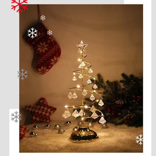 Skorter | CrystalGlow - Christmas Tree Table Lamp with Crystal Decor and LED Lighting