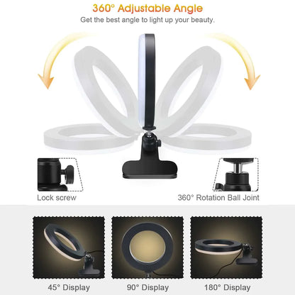 Skorter |-In-1 LED Ring Light Stand Clipon