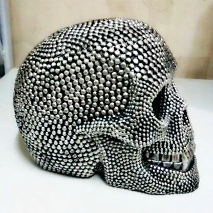 Skorter | BUF Large Silver/Gold Skull Statue Resin Craft Decorative Ornaments Halloween Decoration Sculpture Home Decor Figures
