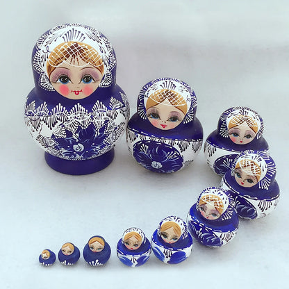 Skorter | 10 pieces/set wooden Russian matryoshka dolls