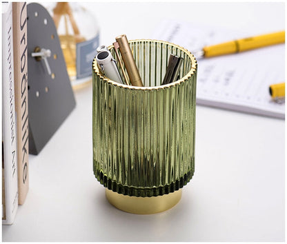 Skorter | Elise Gold Foil Glass Makeup Halter & Organizer