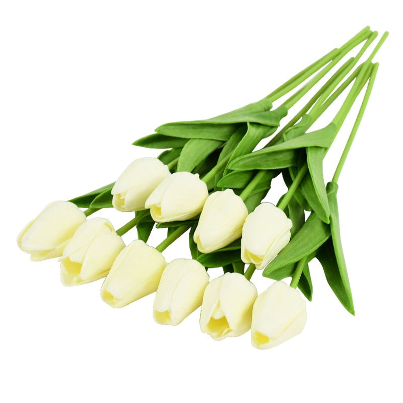 Skorter | Artificial Flower Bouquet with Tulips, Decoration (10 Pieces)