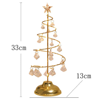 Skorter | CrystalGlow - Christmas Tree Table Lamp with Crystal Decor and LED Lighting