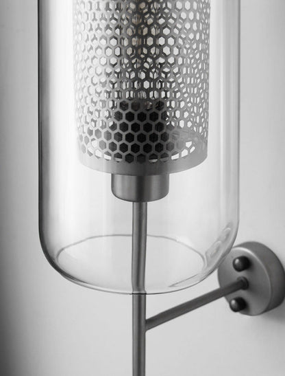 Thatcher - Modern Honeycomb Brass & Glass Wall Sconce
