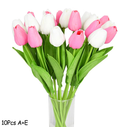 Skorter | Artificial Flower Bouquet with Tulips, Decoration (10 Pieces)