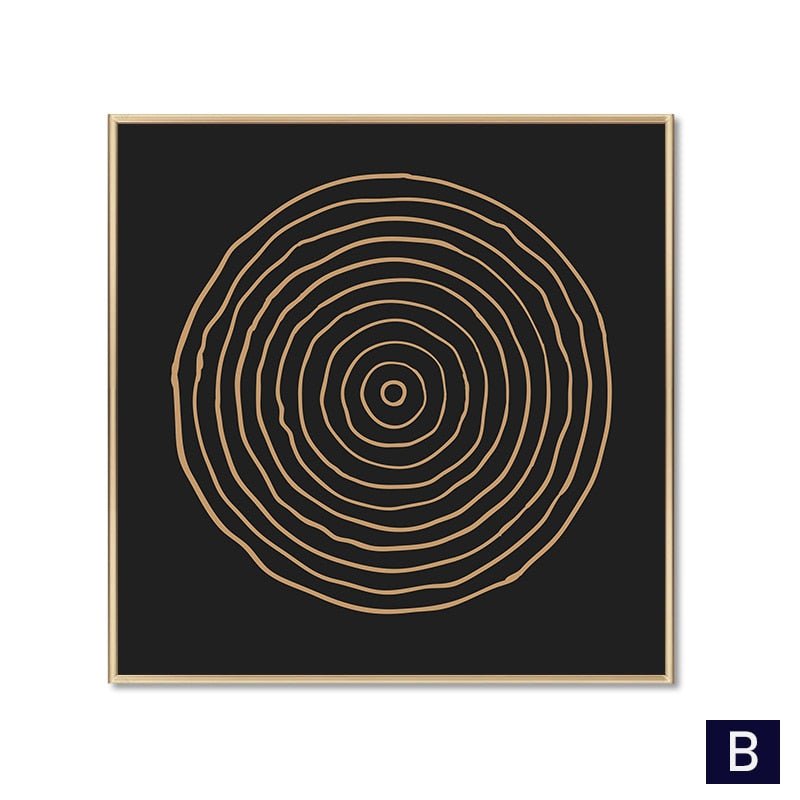 Skorter | Abstract Nordic Golden Canvas